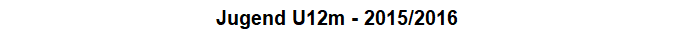 Jugend U12m - 2015/2016